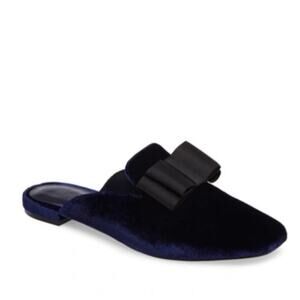 Joie Crushed Blue Velvet Mules Size 6